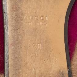 Pre Owned Gucci Purple Velvet Princetown Flat Mules Size 38