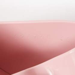 Gucci Pink Rubber Logo Platform Slides Size 36