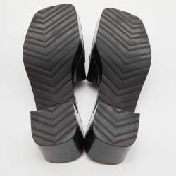 Gucci Black Rubber Logo Platform Slide Sandals Size 35