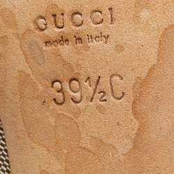 Pre Owned Gucci Beige/Brown GG Canvas Ankle Booties Size 39.5