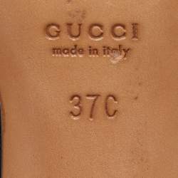 Gucci Brown Guccissima Leather Buckle Detail Slide Sandals Size 37