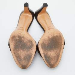 Gucci Brown Guccissima Leather Buckle Detail Slide Sandals Size 37