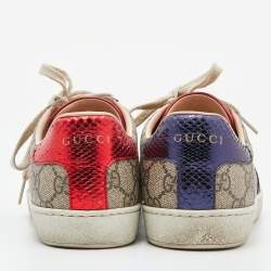 Gucci Beige/Brown GG Supreme Canvas Ace Sneakers Size 37