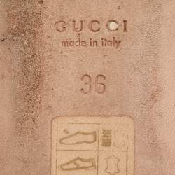 Gucci Beige GG Canvas Bow Detail Ballet Flats Size 36