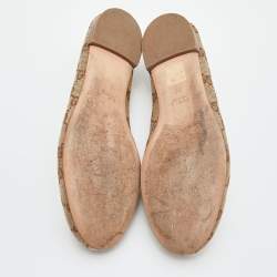 Gucci Beige GG Canvas Bow Detail Ballet Flats Size 36