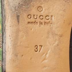 Gucci Grey GG Canvas Princetown  Mules Size 37 