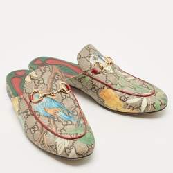 Gucci Grey GG Canvas Princetown  Mules Size 37 