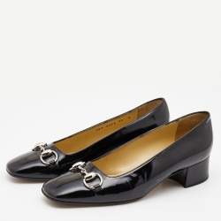 مملوكة مسبقًا Gucci  Back Patent Leather Block Heel Pumps Size 38 