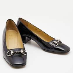 مملوكة مسبقًا Gucci  Back Patent Leather Block Heel Pumps Size 38 