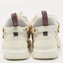 Gucci Off White Leather and Mesh Flashtrek Chunky Sneakers Size 40