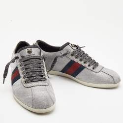 Gucci Silver Glitter Bambi Low Top Sneakers Size 38
