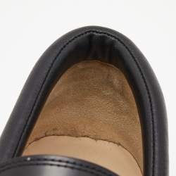 Pre Owned Gucci Black Leather Romance Horsebit Loafers Size 38