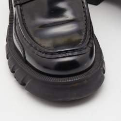 Pre Owned Gucci Black Leather Romance Horsebit Loafers Size 38