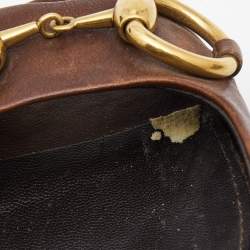 Pre Owned Gucci Brown Leather Hollywood Peep Toe Pumps Size 39