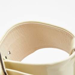 Pre Owned Gucci Cream Patent Leather Victoire Sandals Size 36.5