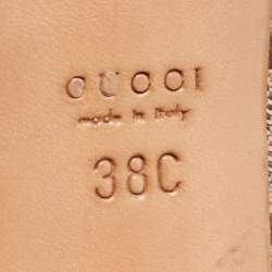 Gucci Beige/Brown Printed Canvas Pumps Size 38