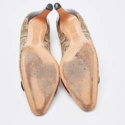 Gucci Beige/Brown Printed Canvas Pumps Size 38