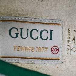 مملوكة مسبقًا Gucci Blue Denim Tennis 1977 Low Top Sneakers Size 39.5