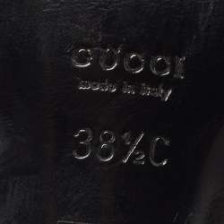 Pre Owned Gucci Black Leather Ankle Strap Pumps Size 38.5 