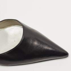 Pre Owned Gucci Black Leather Ankle Strap Pumps Size 38.5 