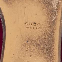 Pre Owned Gucci Purple Velvet and Fur Princetown Flat Mules Size 37.5