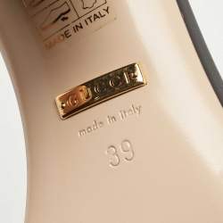 Pre Owned Gucci Black Leather GG Marmont Ankle Strap Sandals Size 39