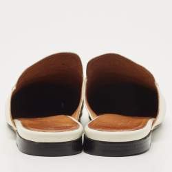 Gucci White Leather Princetown Flat Mules Size 39