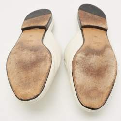 Gucci White Leather Princetown Flat Mules Size 39