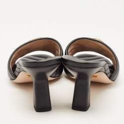Gucci Black Quilted Leather GG Slides Size 36