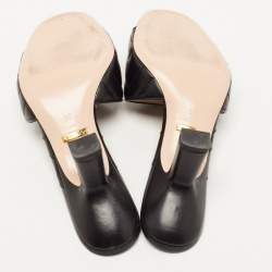 Gucci Black Quilted Leather GG Slides Size 36