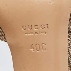 Gucci Beige/Cream GG Canvas and Leather Horsebit D'orsay Pumps Size 40