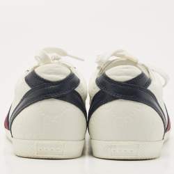 Gucci White Leather Web Detail  Ace Low Top Sneakers Size 38