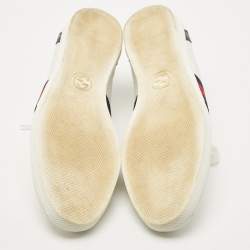 Gucci White Leather Web Detail  Ace Low Top Sneakers Size 38