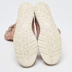 Pre Owned Gucci Beige Guccissima Suede Quercy Midcalf Boots Size 40.5