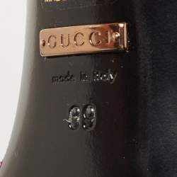 Pre Owned Gucci Multicolor Suede Mirrored Ankle Strap Pump Size 39