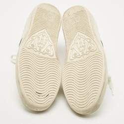 Gucci White Leather Ace Web Detail Low Top Sneakers Size 37.5