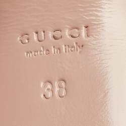 Pre Owned Gucci Green Patent Leather Peep Toe Platform Slingback Pumps Size 38