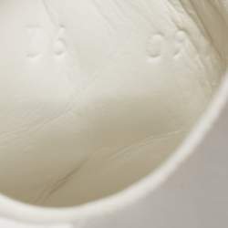 Pre Owned Gucci White Perforated Interlocking G Leather Sneakers Size 36