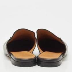 Pre Owned Gucci Black Leather Princetown Mules Size 38