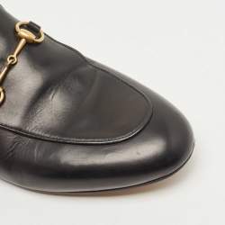 Pre Owned Gucci Black Leather Princetown Mules Size 38