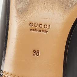 Pre Owned Gucci Black Leather Princetown Mules Size 38