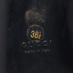 Pre Owned Gucci Black Patent Leather Web Bow Pumps Size 38.5