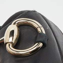 Pre Owned Gucci Black Leather Horsebit Peep Toe Pumps Size 35