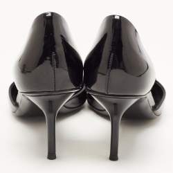 Gucci Black Patent Horsebit Pointed Toe D'orsay Pumps Size 37