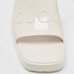 Gucci Cream Rubber Slides Size 36
