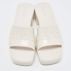 Gucci Cream Rubber Slides Size 36