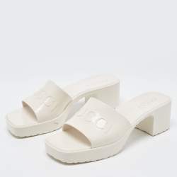 Gucci Cream Rubber Slides Size 36