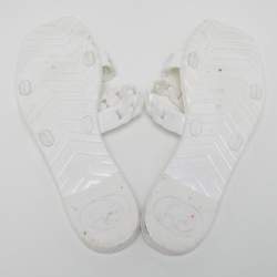 Pre Owned Gucci White Rubber Flat Slides Size 36