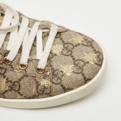 Pre Owned Gucci Brown/Beige GG Supreme Canvas Printed Bee Ace Sneakers Size 36.5
