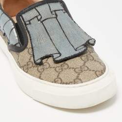 Gucci Tricolor GG Supreme Canvas and Sequins Slip On Sneakers Size 35